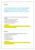 NUR 2755 FINAL EXAM - ADVANCED NURSING PHARMACOLOGY & CLINICAL DECISION- MAKING QUESTIONS AND CORRECT ANSWERS 