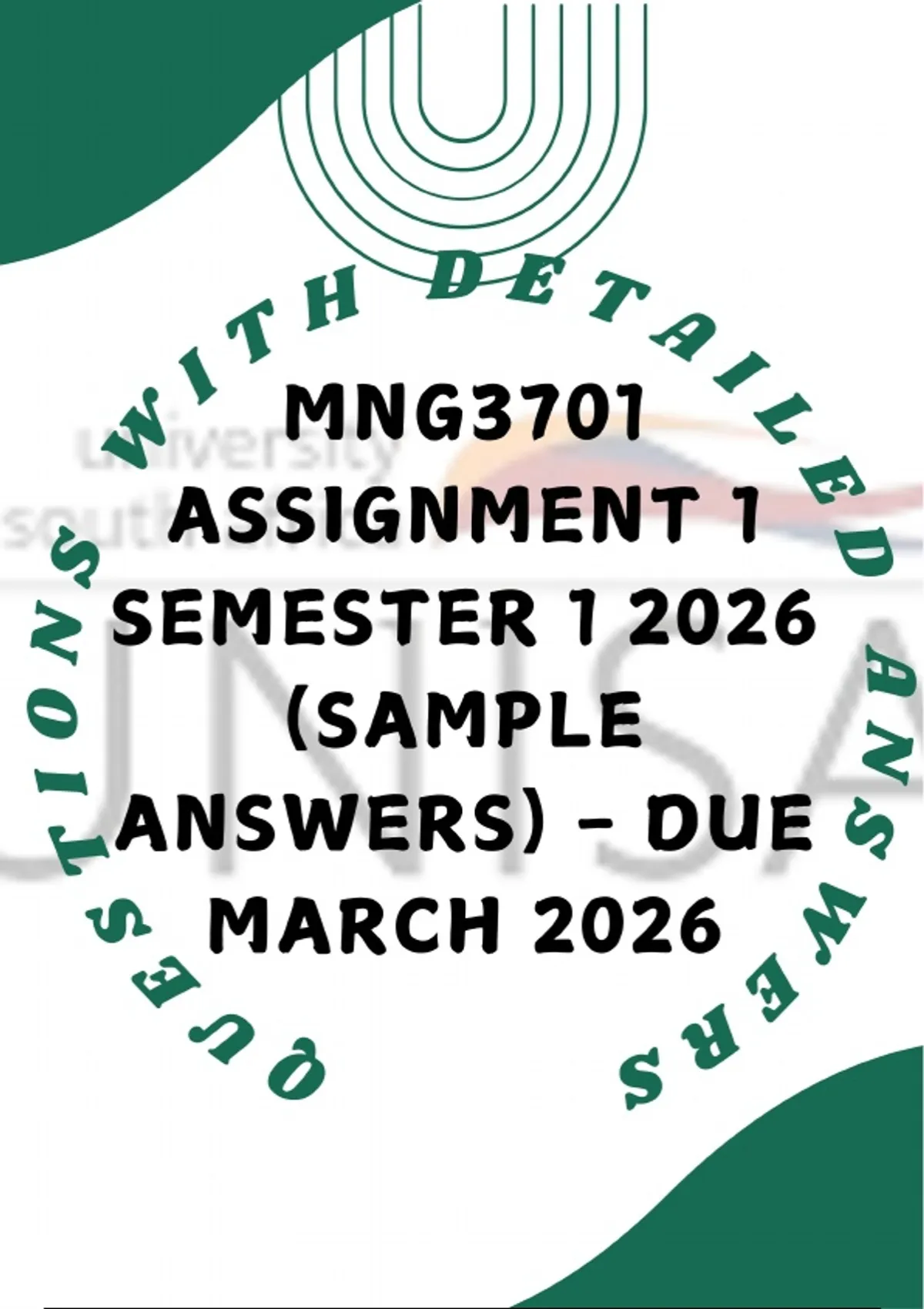 MNG3701 Assignment 1 Semester 1 2026 (Sample Answers) - DUE March 2026 ...