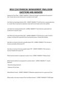 WGU C214 FINANCIAL MANAGEMENT FINAL EXAM QUESTIONS AND ANSWERS