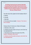 Nan Mckay Housing Choice Voucher Specialist  Exam&vert;&vert;Verified Exam&excl;&excl;&vert;&vert; Most Recent Exam Actual  Complete Real Exam Questions And Correct Answers  &lpar;Verified Answers&rpar; Already Graded A&plus; &vert; Guaranteed  Success &vert; Newest Exam&excl;&excl;&excl;