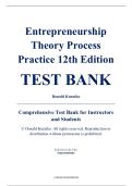 Test Bank - Entrepreneurship&colon; Theory&comma; Process&comma; Practice&comma; 12th Edition &ndash; Donald F&period; Kuratko &ndash; ISBN 9780357899502 &lpar;All Chapters 1&ndash;15&rpar;