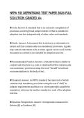 NFPA 921 DEFINITIONS TEST PAPER 2026 FULL SOLUTION GRADED A&plus;
