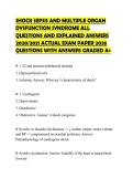 SHOCK SEPSIS AND MULTIPLE ORGAN DYSFUNCTION SYNDROME ALL QUESTIONS AND EXPLAINED ANSWERS 2020&sol;2021 ACTUAL EXAM PAPER 2026 QUESTIONS WITH ANSWERS GRADED A&plus;