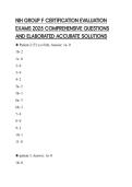 NIH GROUP F CERTIFICATION EVALUATION EXAMS 2025 COMPREHENSIVE QUESTIONS AND ELABORATED ACCURATE SOLUTIONS
