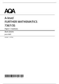 2025 A-LEVEL AQA FURTHER MATHEMATICS PAPER 3 DISCRETE&comma; MECHANICS & STATISTICS MARK SCHEMES 