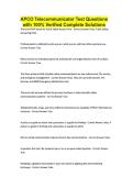 APCO Telecommunicator Test Questions with 100&percnt; Verified Complete Solutions