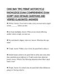 OHIO BMV TIPIC PERMIT MOTORCYCLE KNOWLEDGE EXAM COMPREHENSIVE EXAM SCRIPT 2025 DETAILED QUESTIONS AND VERIFIED ELABORATED ANSWERS