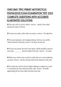 OHIO BMV TIPIC PERMIT MOTORCYCLE KNOWLEDGE EXAM EXAMINATION TEST 2025 COMPLETE QUESTIONS WITH ACCURATE ELABORATED SOLUTIONS