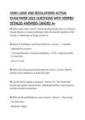 OHIO LAWS AND REGULATIONS ACTUAL EXAM PAPER 2025 QUESTIONS WITH VERIFIED DETAILED ANSWERS GRADED A&plus;