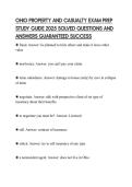 OHIO PROPERTY AND CASUALTY EXAM PREP STUDY GUIDE 2025 SOLVED QUESTIONS AND ANSWERS GUARANTEED SUCCESS