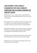 OHIO PROPERTY AND CASUALTY EXAMINATION TEST 2025 COMPLETE QUESTIONS AND ACCURATE ANSWERS 100 PERCENT SOLVED