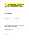 CSPT Practice Exam &num;1 Questions with 100&percnt; Verified Correct Answers