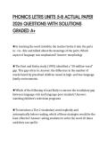 PHONICS LETRS UNITS 5-8 ACTUAL PAPER 2026 QUESTIONS WITH SOLUTIONS GRADED A&plus;