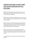 PHONICS LETRS UNITS 5-8 FINAL SCRIPT 2026 SOLVED QUESTIONS WITH FULL SOLUTIONS