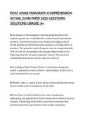 PICAT ASVAB PARAGRAPH COMPREHENSION ACTUAL EXAM PAPER 2026 QUESTIONS SOLUTIONS GRADED A&plus;