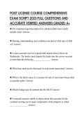 POST LICENSE COURSE COMPREHENSIVE EXAM SCRIPT 2025 FULL QUESTIONS AND ACCURATE VERIFIED ANSWERS GRADED A&plus;POST LICENSE COURSE COMPREHENSIVE EXAM SCRIPT 2025 FULL QUESTIONS AND ACCURATE VERIFIED ANSWERS GRADED A&plus;