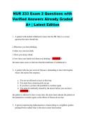 NUR 233 Exam 2 Questions with  Verified Answers Already Graded  A&plus; &vert; Latest Edition