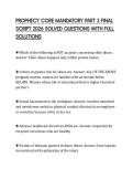 PROPHECY CORE MANDATORY PART 3 FINAL SCRIPT 2026 SOLVED QUESTIONS WITH FULL SOLUTIONS