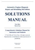Solutions Manual - Automotive Engines&colon; Diagnosis&comma; Repair&comma; and Rebuilding&comma; 9th Edition &ndash; Tim Gilles&comma; Tim LeVan &ndash; ISBN 9780357766248 &lpar;Chapters 1&ndash;19&rpar;