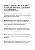 PROPHECY MEDICAL SURGICAL TELEMETRY EXAM ACTUAL PAPER 2026 QUESTIONS WITH SOLUTIONS GRADED A&plus;