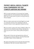 PROPHECY MEDICAL SURGICAL TELEMETRY EXAM COMPREHENSIVE TEST 2026 COMPLETE QUESTIONS AND ANSWERS