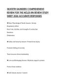 SILVESTRI SAUNDERS COMPREHENSIVE REVIEW FOR THE NCLEX-RN REVIEW STUDY SHEET 2026 ACCURATE RESPONSES