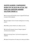 SILVESTRI SAUNDERS COMPREHENSIVE REVIEW FOR THE NCLEX-RN ACTUAL TEST PAPER 2026 QUESTIONS ANSWERS SOLUTIONS GRADED A&plus;
