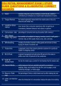 OSU RETAIL MANAGEMENT EXAM 1 STUDY GUIDE QUESTIONS & ELABORATED CORRECT ANSWERS