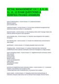 RETAIL MANAGEMENT CH 7&comma; 8&comma; 9&comma; 10&comma; 11&comma; 12&comma; 13 EXAM QUESTIONS & VERIFIED PASSED ANSWERS