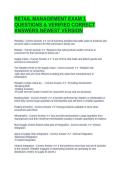 RETAIL MANAGEMENT EXAM 1 QUESTIONS & VERIFIED CORRECT ANSWERS NEWEST VERSION