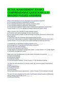 RETAIL MANAGEMENT EXAM 3 COMPREHENSIVE QUESTIONS & A&plus; GRADED PASSED ANSWERS