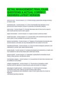 RETAIL MANAGEMENT FINAL EXAM QUESTIONS & ACTUAL CORRECT ANSWERS LATEST VERSION