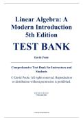 Test Bank - Linear Algebra&colon; A Modern Introduction&comma; 5th Edition &ndash; David Poole &ndash; ISBN 9798214013053 &lpar;Chapters 1&ndash;8&rpar;