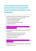 New Jersey Master Plumber Examination  Questions And Correct Answers &lpar;Verified  Answers&rpar; Plus Rationales 2026 Q&A &vert; Instant  Download Pdf 