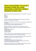 RETAIL MANAGEMENT FSU EXAM 3 HOPKINS &lpar;THANK ME LATER&rpar; QUESTIONS & UPDATED CORRECT ANSWERS PASSED 100&percnt;