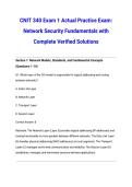 CNIT 340 Exam 1 Actual Practice Exam&colon; Network Security Fundamentals with Complete Verified Solutions