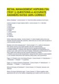 RETAIL MANAGEMENT HOPKINS FSU &lpar;TEST 1&rpar; QUESTIONS & ACCURATE ANSWERS RATED 100&percnt; CORRECT