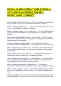 RETAIL MANAGEMENT QUESTIONS & ACCURATE ANSWERS PASSED RATED 100&percnt; CORRECT