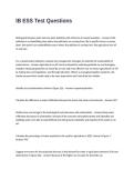 IB ESS Test Questions and Answers