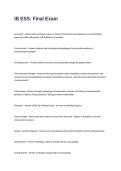 IB ESS-Final Exam Questions with Correct Answers