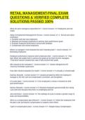 RETAIL MANAGEMENT-FINAL EXAM QUESTIONS & VERIFIED COMPLETE SOLUTIONS PASSED 100&percnt;