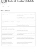 CMN 150v Session 1&sol;2 &ndash; Questions With Definite Solutions