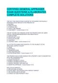 CERTIFIED GENERAL APPRAISER EXAM QUESTIONS & ELABORATED COMPLETE SOLUTIONS