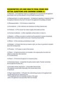 WASHINGTON LIFE AND HEALTH FINAL EXAM 2026 ACTUAL QUESTIONS AND ANSWERS SCORED