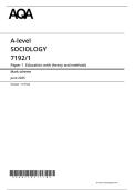2025 A-LEVEL AQA SOCIOLOGY PAPER 1 MARK SCHEME 