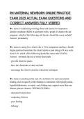 RN MATERNAL NEWBORN ONLINE PRACTICE EXAM 2025 ACTUAL EXAM QUESTIONS AND CORRECT ANSWERS FULLY VERIFIED