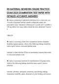 RN MATERNAL NEWBORN ONLINE PRACTICE EXAM 2025 EXAMINATION TEST PAPER WITH DETAILED ACCURATE ANSWERS