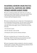 RN MATERNAL NEWBORN ONLINE PRACTICE EXAM 2025 FULL QUESTIONS AND VERIFIED DETAILED ANSWERS ALREADY PASSED