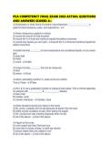 PCA COMPETENCY FINAL EXAM 2026 ACTUAL QUESTIONS AND ANSWERS SCORED