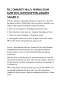 RN COMMUNITY HEALTH AB FINAL EXAM PAPER 2026 QUESTIONS WITH ANSWERS GRADED A&plus;